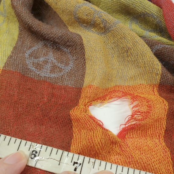 Peace Checkered Colorful Pashmina Scarf - Picture 2 of 14